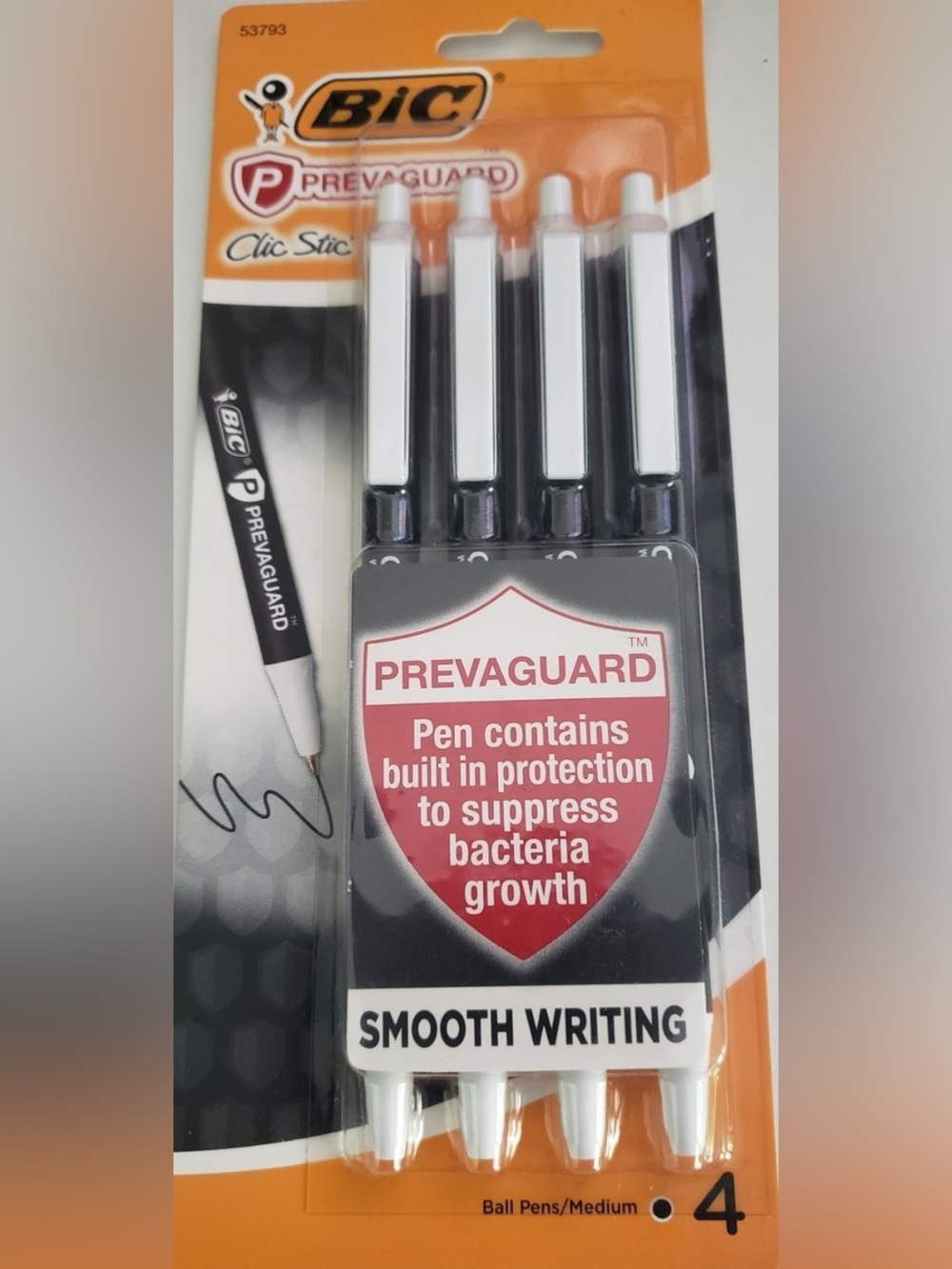 BIC Prevaguard Clic Stic Smooth Retractable Ballpoint Pen 4-Pack - NWT